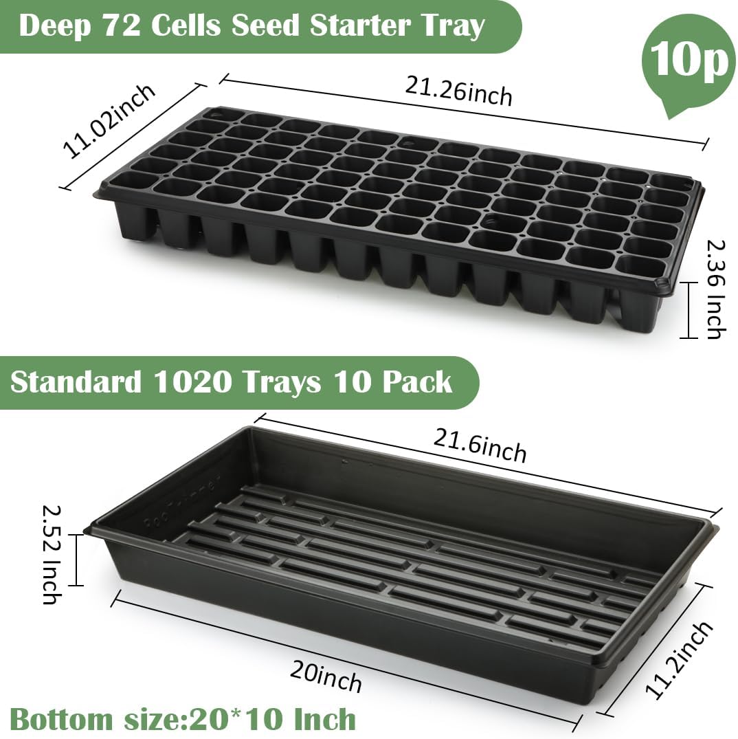 20-Piece Seed Starter Kit with - огляд і ціна Propagation Tray 72