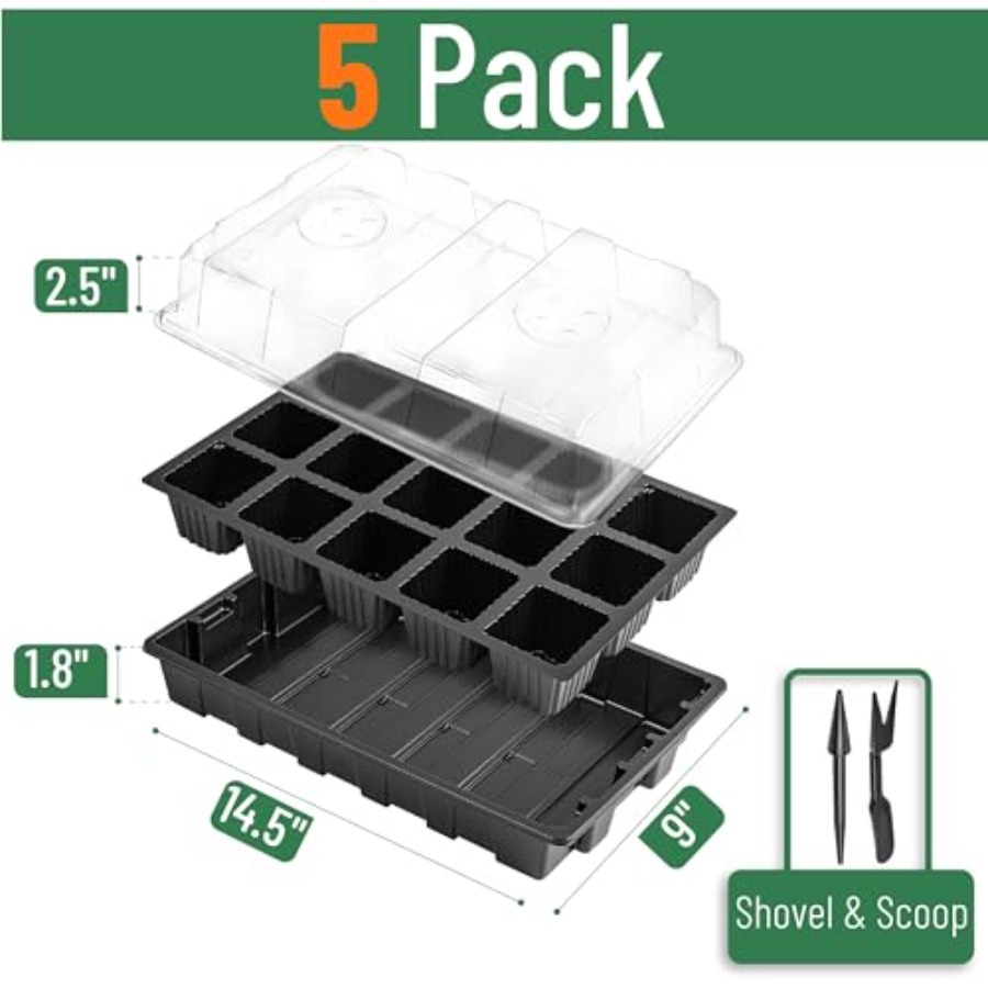 5-Set Seed Starter Tray Kits D - огляд і ціна Humidity Dome Kit